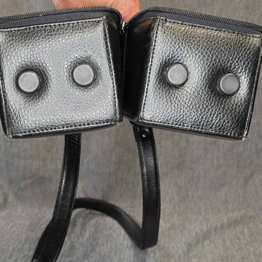 Vintage Leather And Velvet Double Wine‎ Bottle Carrying Case Classy Outing...